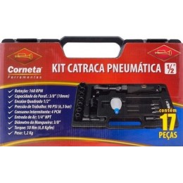 Kit Catraca Pneumática 1/2" com 17 Peças